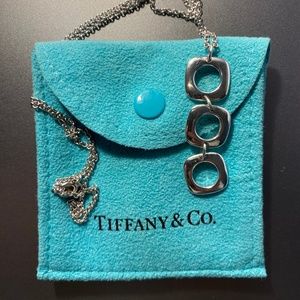 Tiffany & Co Silver Triple Square Cushion Necklace